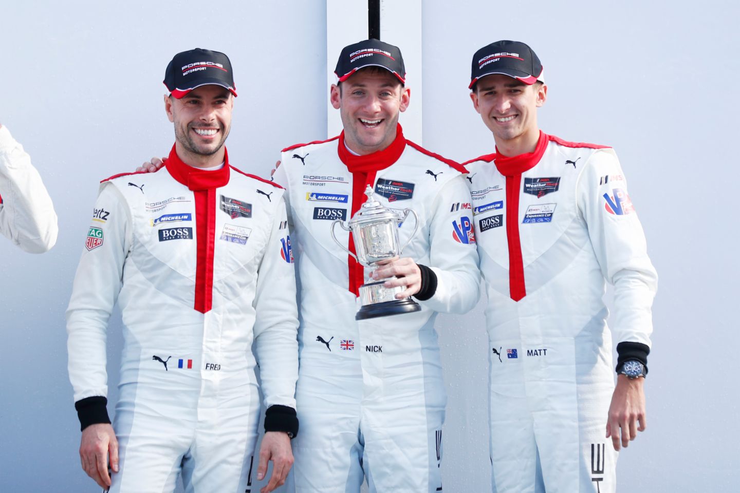 Porsche GT Team: Frederic Makowiecki (F), Nick Tandy (GB), Matt Campbell (AUS) (l-r), Daytona, 2020, PCNA